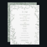 Leaf Sage Green Elegant Monogram Wedding Program<br><div class="desc">We're loving this trendy, Leaf Sage Green Elegant Monogram wedding ceremony program hand fan! Simple, elegant, and oh-so-pretty, it features a hand drawn a modern wedding monogram. It is personalised in elegant typography, and accented with hand-lettered calligraphy. Finally, it is trimmed ina hand drawn leaf frame. To make advanced changes,...</div>