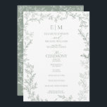 Leaf Sage Green Elegant Monogram Wedding Program<br><div class="desc">We're loving this trendy, Leaf Sage Green Elegant Monogram wedding ceremony program hand fan! Simple, elegant, and oh-so-pretty, it features a hand drawn a modern wedding monogram. It is personalised in elegant typography, and accented with hand-lettered calligraphy. Finally, it is trimmed ina hand drawn leaf frame. To make advanced changes,...</div>