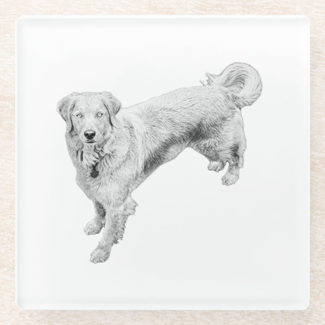 Leaf-Season Sentinel Glass Coaster (Front)