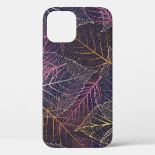 Leaf skeleton seamless pattern,background with col iPhone 12 case