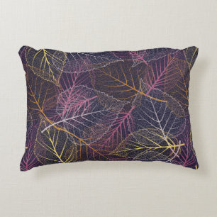 Leaf skeleton seamless pattern,background with col decorative cushion