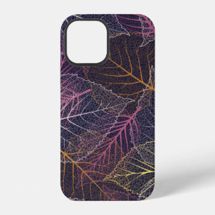 Leaf skeleton seamless pattern,background with col iPhone 12 case