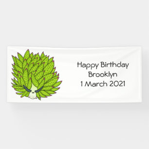 Leaf slug cartoon illustration banner