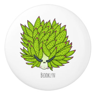 Leaf slug cartoon illustration ceramic knob