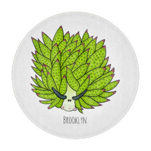 Leaf slug cartoon illustration cutting board