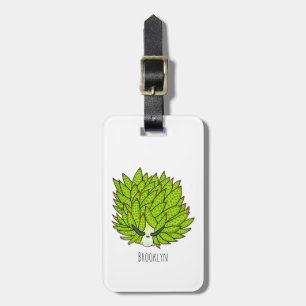 Leaf slug cartoon illustration luggage tag