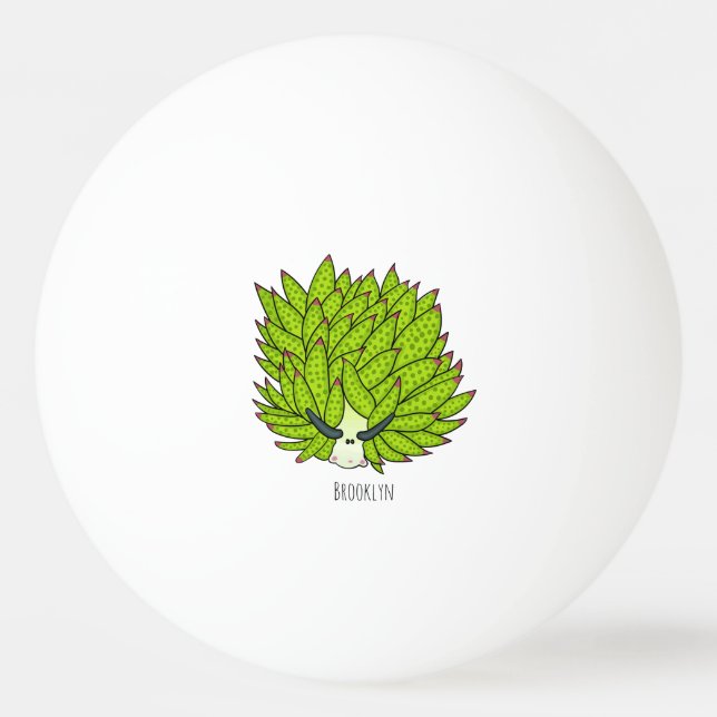 Leaf slug cartoon illustration ping pong ball (Front)