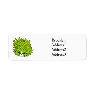 Leaf slug cartoon illustration return address label