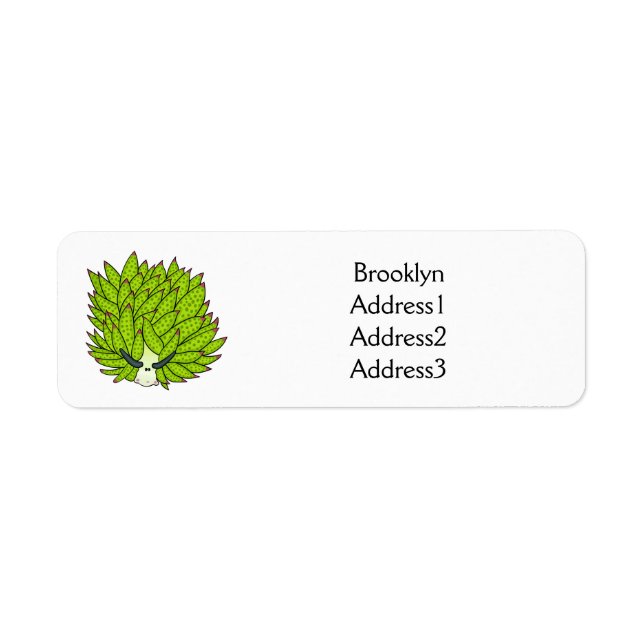 Leaf slug cartoon illustration return address label (Front)