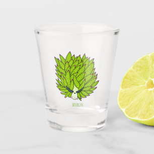 Leaf slug cartoon illustration shot glass