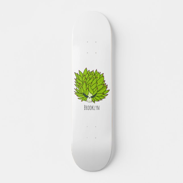 Leaf slug cartoon illustration skateboard (Front)