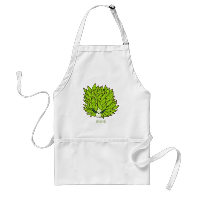 Leaf slug cartoon illustration standard apron (Front)