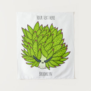 Leaf slug cartoon illustration tapestry