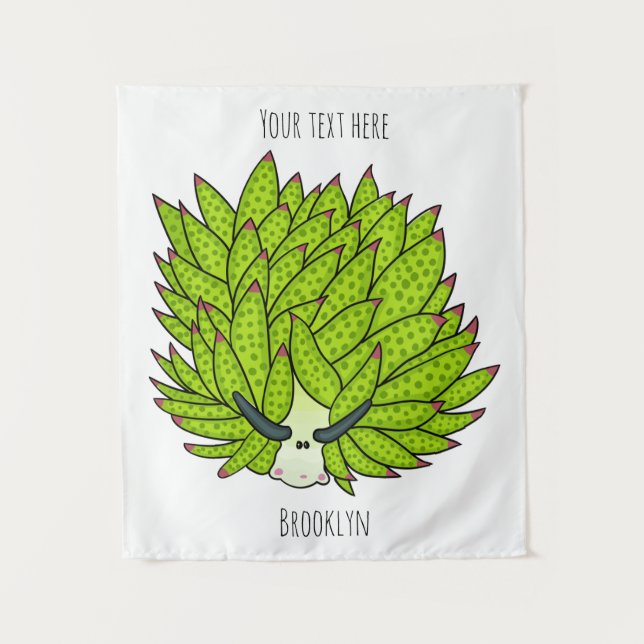Leaf slug cartoon illustration tapestry (Front)