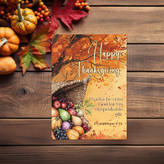 Leaf Storm 2 Corinthians 9:15 Happy Thanksgiving Card