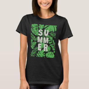 Leaf Summer Green In Retro Style T-Shirt