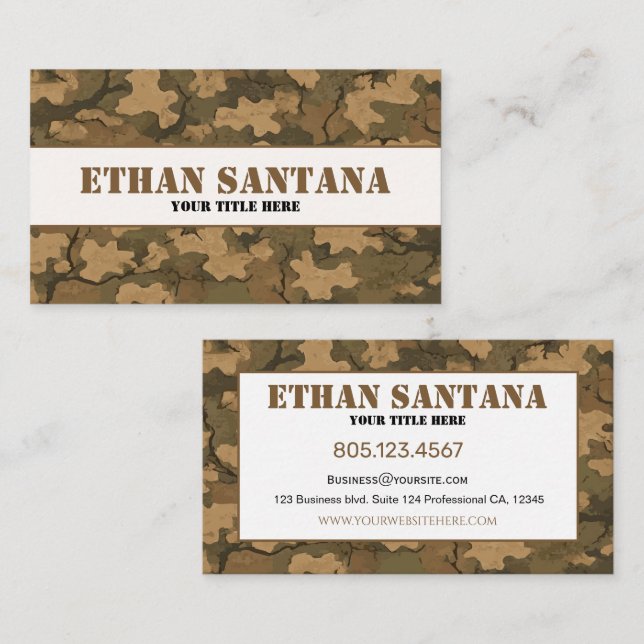 Leaf Texture Camouflage Business Card (Front/Back)