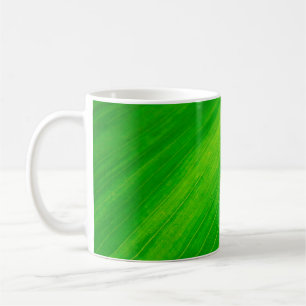 Leaf texture green leaf veins coffee mug