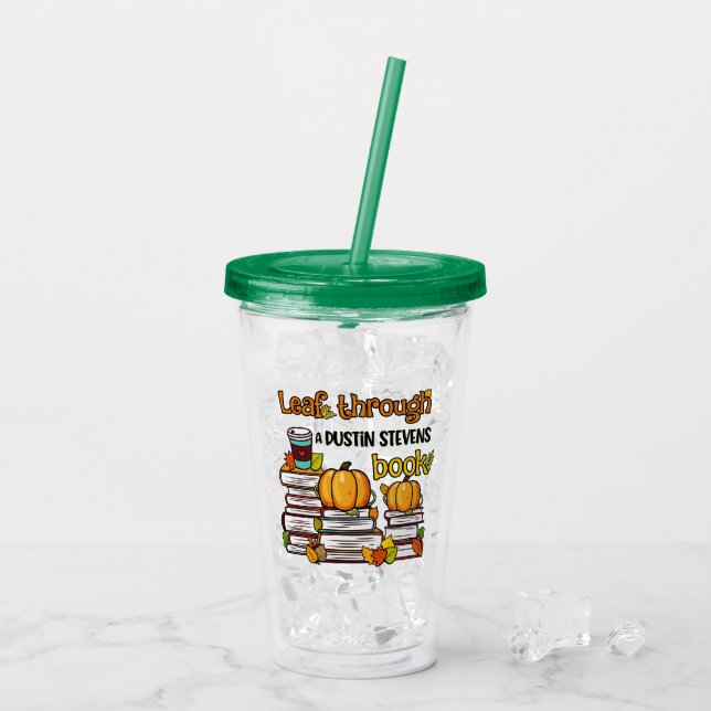 Leaf Through A Dustin Stevens Book Acrylic Tumbler (Back Ice)