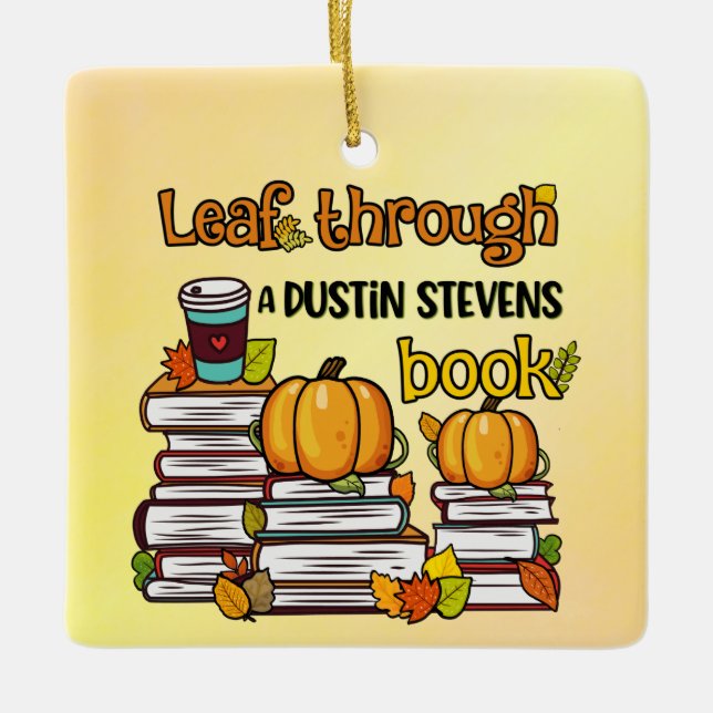 Leaf Through A Dustin Stevens Book Ceramic Ornament (Front)