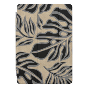  Leaf Tiki Charcoal and Black Hawaiian Tropical  iPad Pro Cover