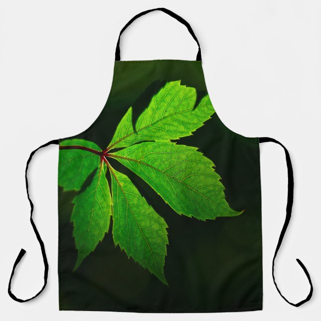 Leaf vein pattern texture plant apron (Front)