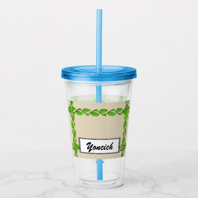 Leaf Vine Border by Kenneth Yoncich Acrylic Tumbler (Front)