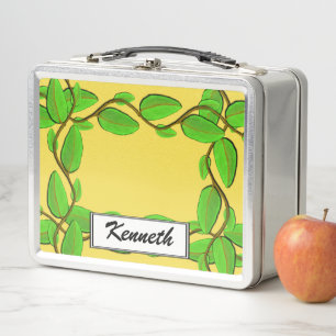 Leaf Vine Border by Kenneth Yoncich Metal Lunch Box