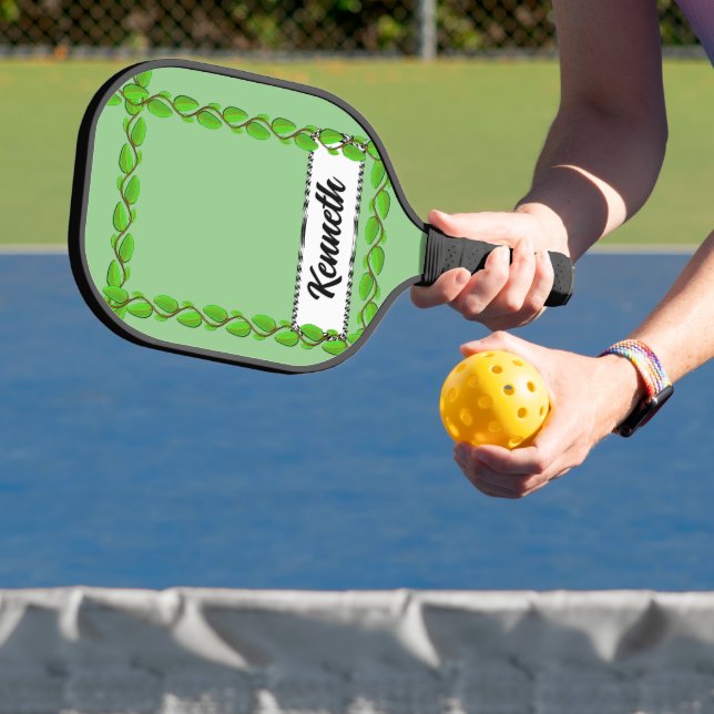Leaf Vine Border by Kenneth Yoncich Pickleball Paddle (Insitu)