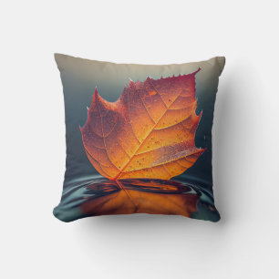 Leaf Water Calm Tranquil Nature Peaceful Season  Cushion