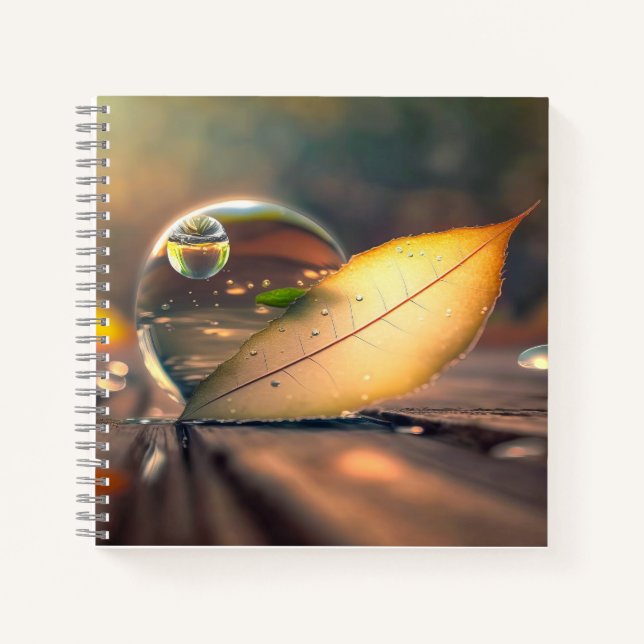 Leaf Water Calm Tranquil Nature Peaceful Season Notebook (Front)