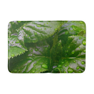 Leaf Water Droplets Custom Personalise DIY Home Bath Mat