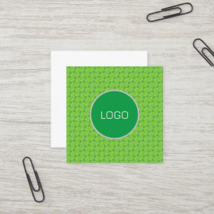 Leaf with water drops pattern square business card