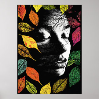 "Leaf Woman: Earth's Beauty" Poster