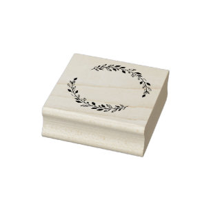 Leaf Wreath Rubber Stamp