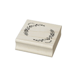 Leaf Wreath Rubber Stamp