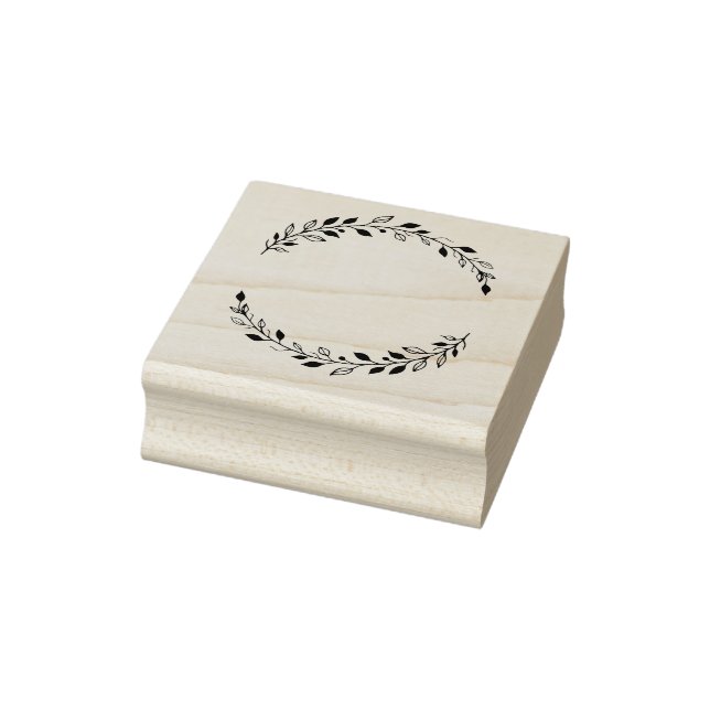 Leaf Wreath Rubber Stamp (Stamp)