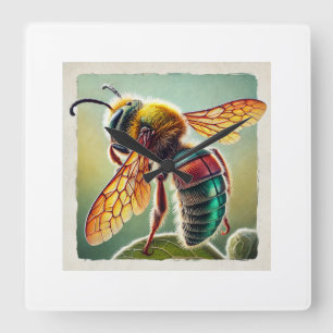 Leafcutter bee 160724IREF254 - Watercolor Square Wall Clock