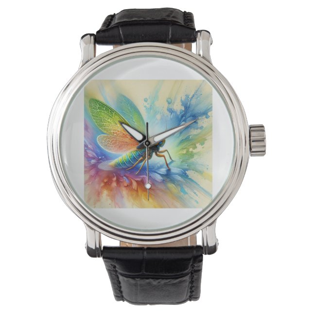 Leafhopper 151024AREF114 - Watercolor Watch (Front)