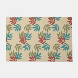 Leaflets in Colour Green, Teal, Red Doormat