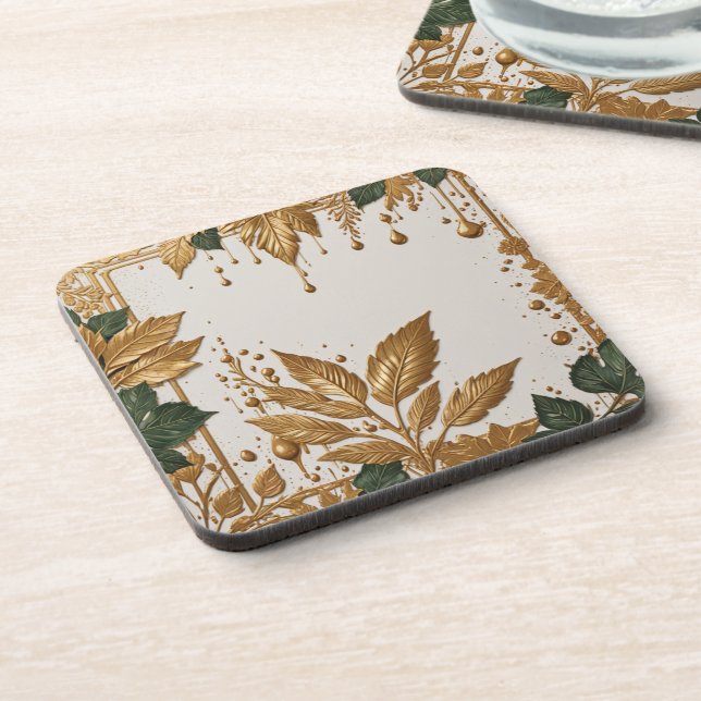 Leafs elegant gold coaster (Left Side)