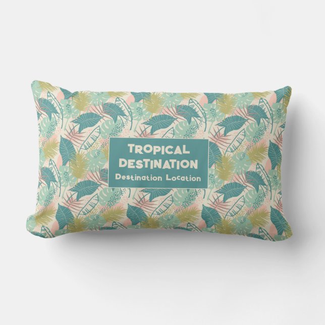 Leafs Pattern custom text Lumbar Cushion (Front)