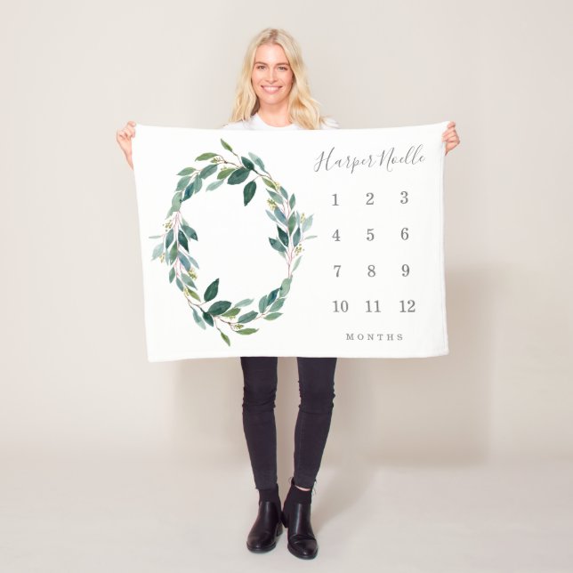 Leafy Baby Milestone Blanket (In Situ)