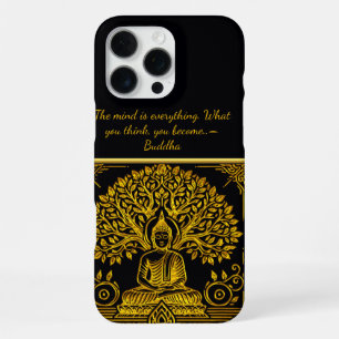 Leafy Backdrop for Golden Buddha iPhone 16 Pro Max Case