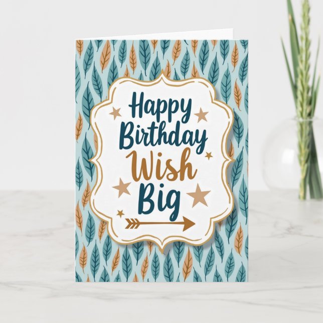 Leafy Birthday Wishes Card (Front)