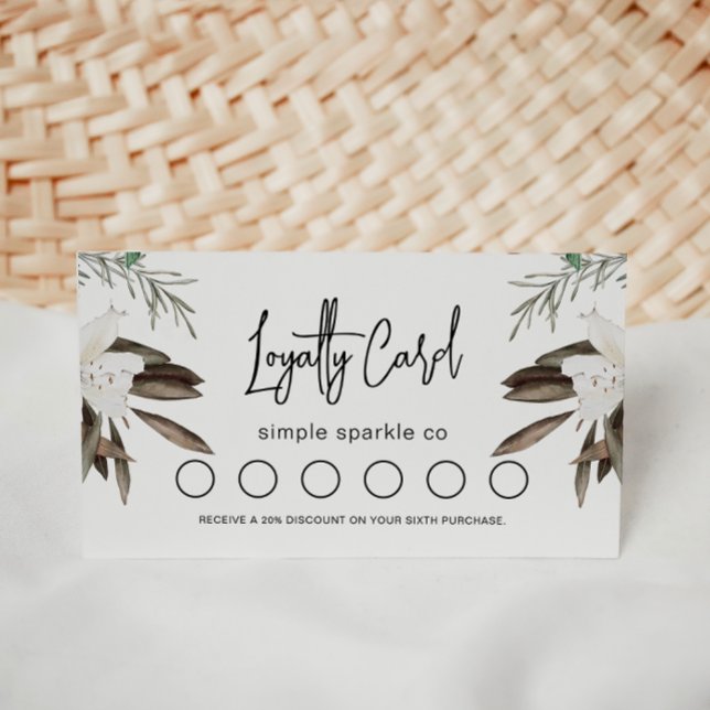 Leafy Boho Floral Loyalty Card (Creator Uploaded)