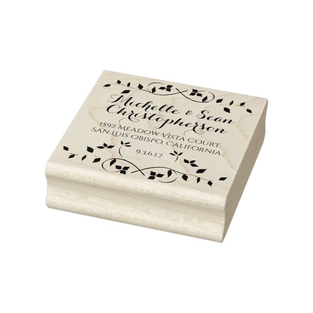 Leafy Border Return Address Art Stamp (Stamp)