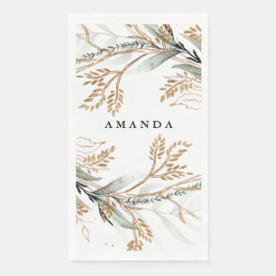 Leafy Botanical Eucalyptus Modern Greenery Branch Napkin