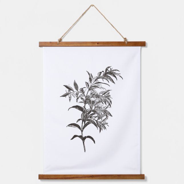 Leafy Branch Nature Art Print, Eucal Hanging Tapestry (Front)