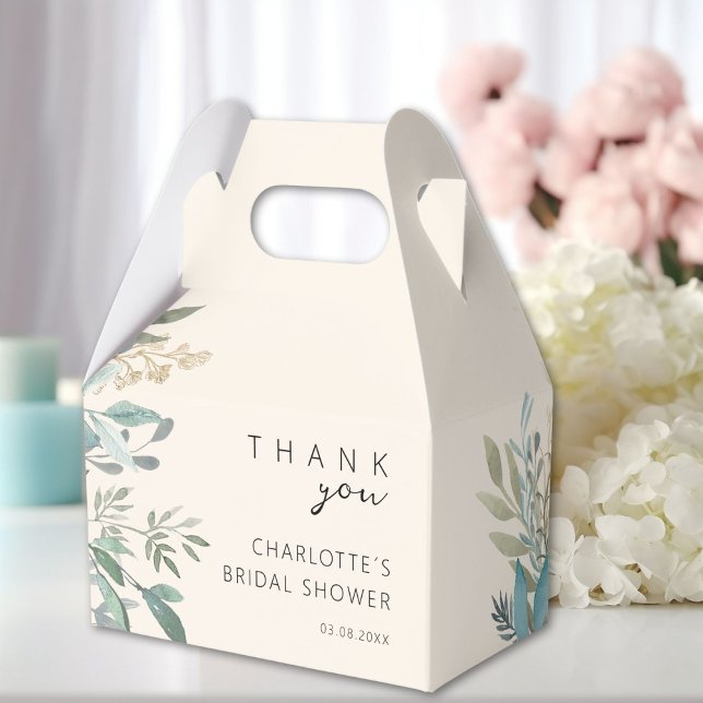 Leafy Bridal Shower Favour Box (Personalized Leafy Bridal Shower Favor Boxes)
